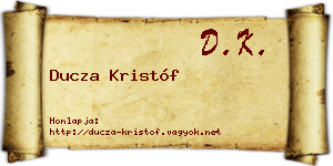 Ducza Kristóf névjegykártya